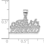 14K White Gold BEST FRIEND Pendant
