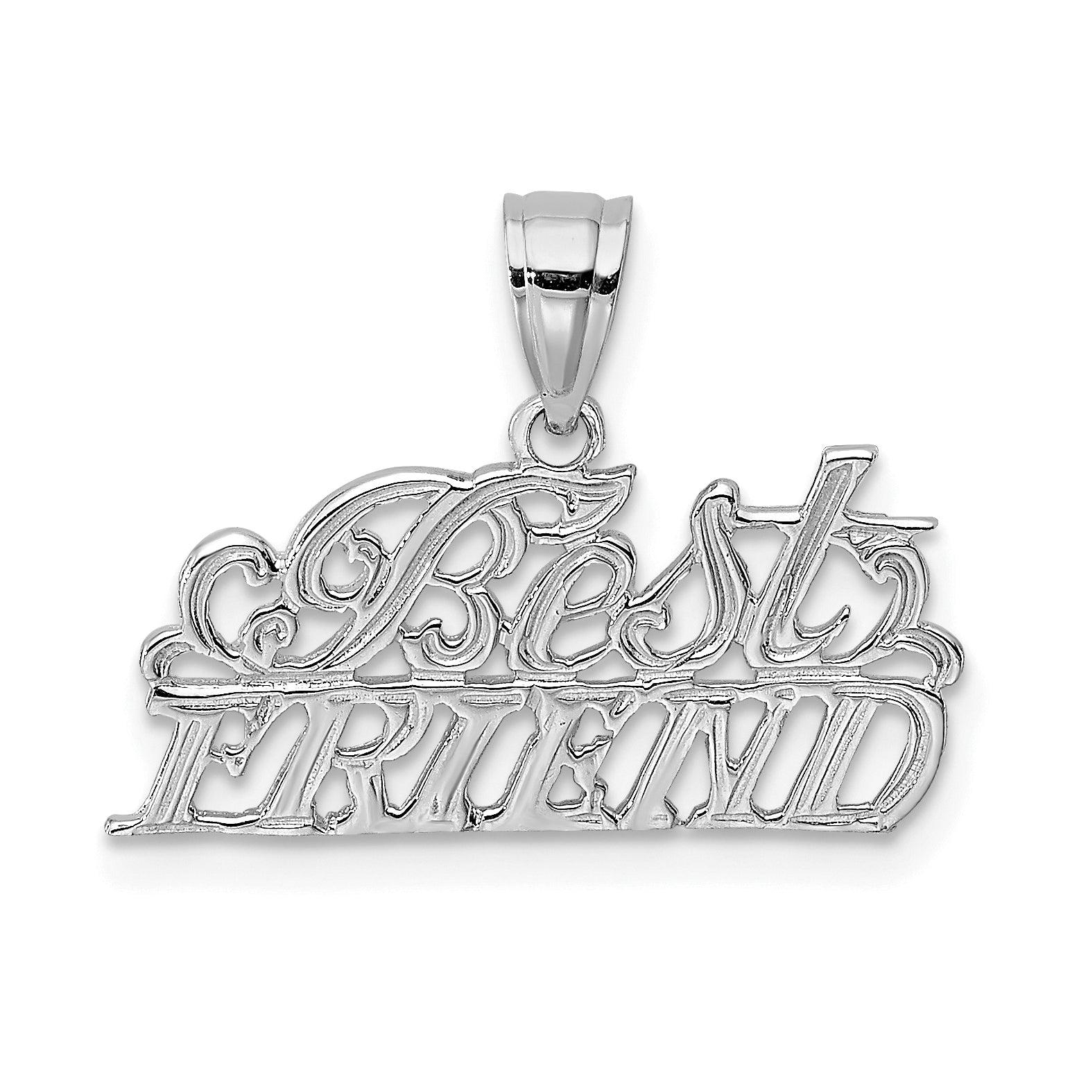 14K White Gold BEST FRIEND Pendant Main image