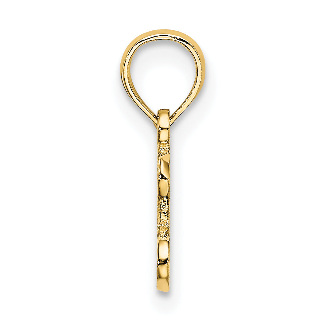 14K Polished / Textured I LOVE GOLD Charm Secondary image