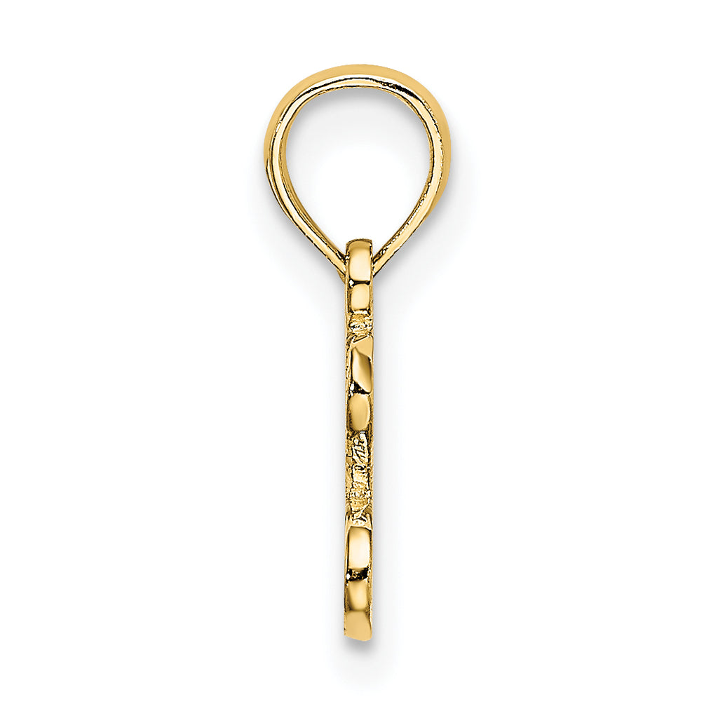 14K Polished / Textured I LOVE GOLD Charm