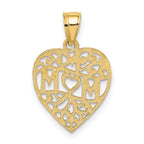 14K MOM in Heart Charm