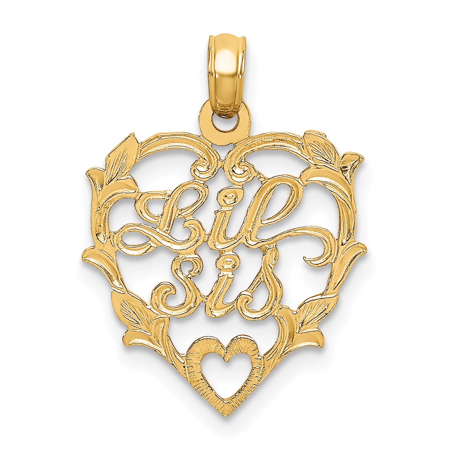 14K LIL SIS in Heart Charm Main image