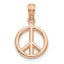 14k Rose Gold 3-D Peace Symbol Charm