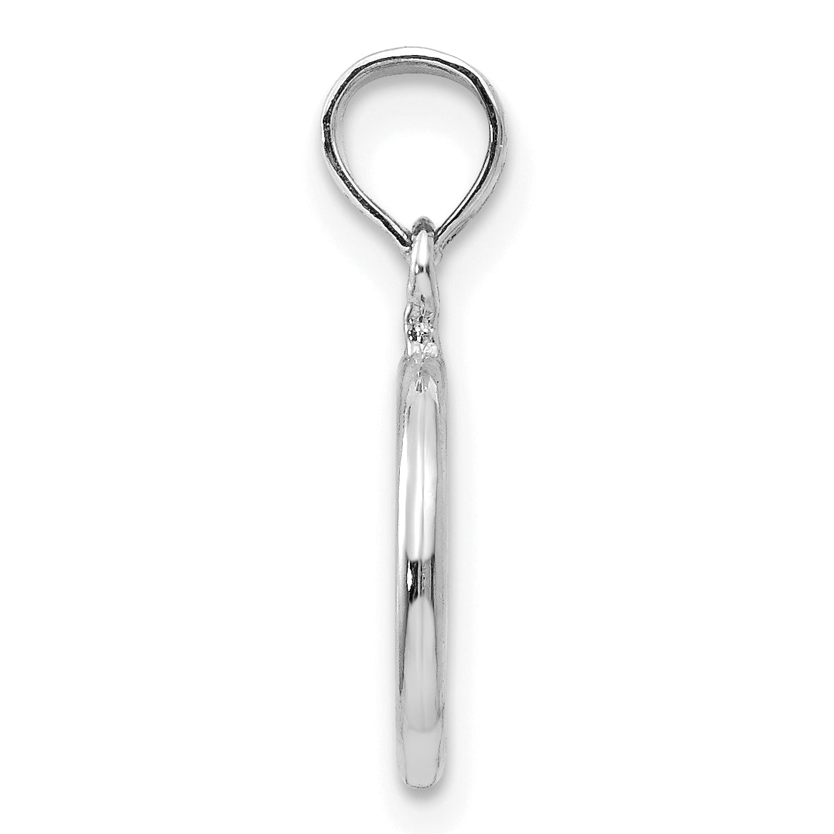14K White Gold 3-D Polished Peace Symbol Pendant