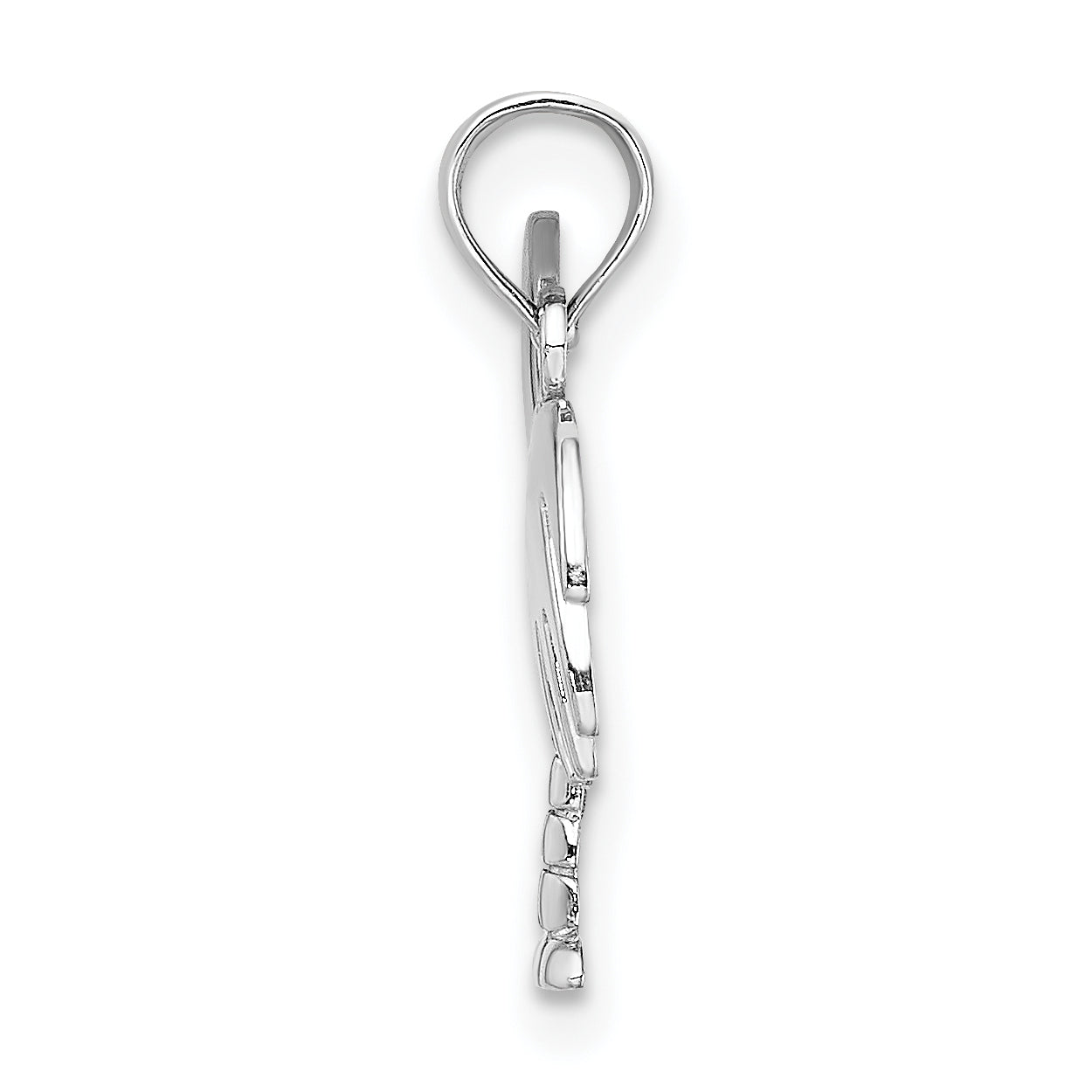 14K White Gold Polished Charleston Palm Tree w/ Moon Charm Secondary image