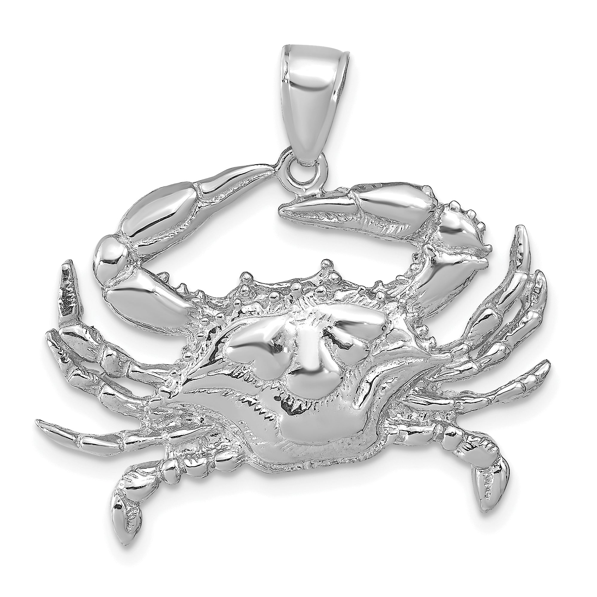 14K White Gold Blue Crab Pendant Main image