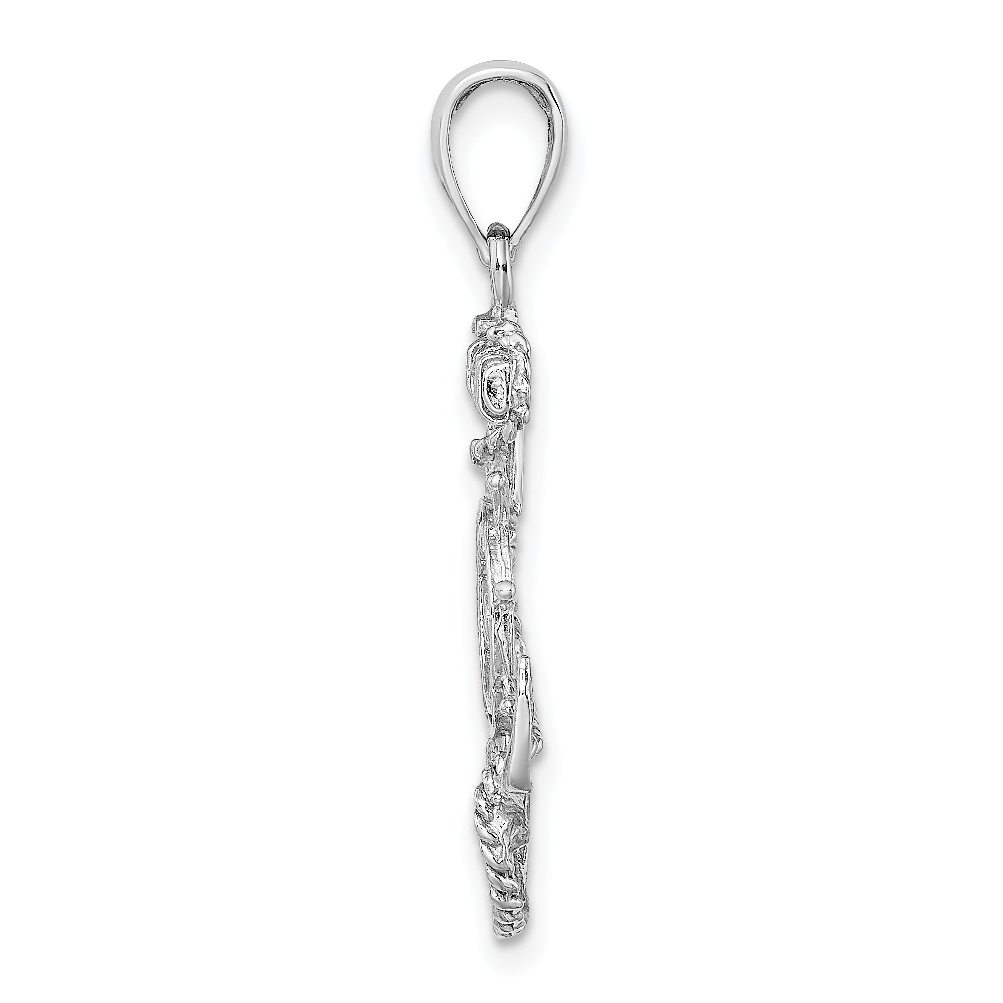 14K White Gold Anchor and Wheel Pendant Secondary image