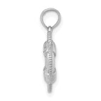 14K White 3D Gold Lifesaver Pendant