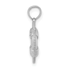 14K White 3D Gold Lifesaver Pendant