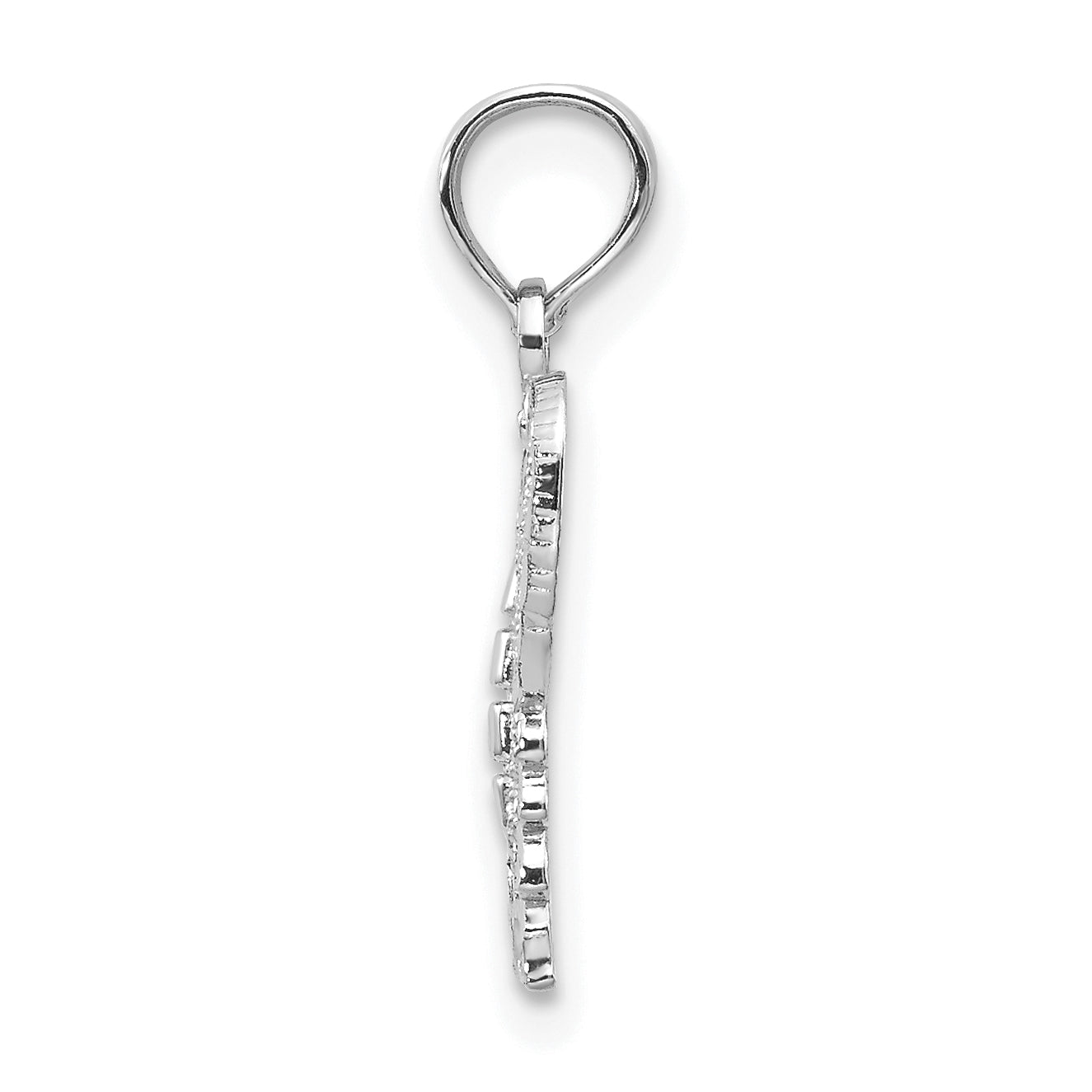 14K White Gold Diamond-cut Butterfly Pendant Secondary image