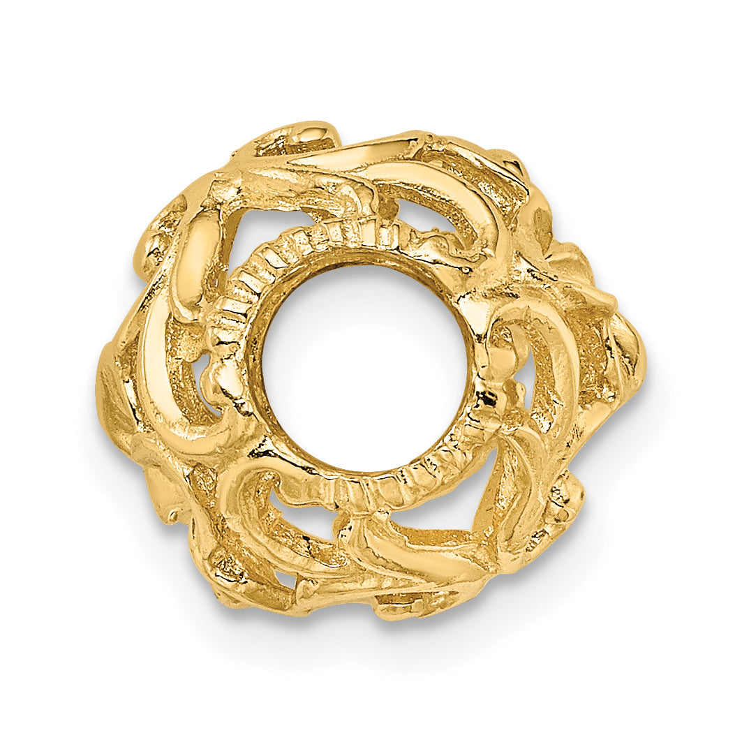 14K 3-D Cut-out Flower Barrel Slide Charm Secondary image