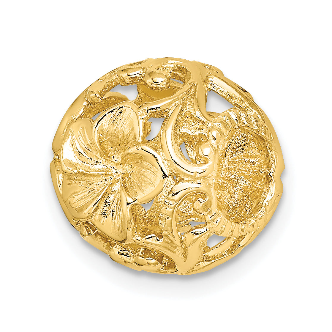 14K 3-D Cut-out Flower Barrel Slide Charm Main image