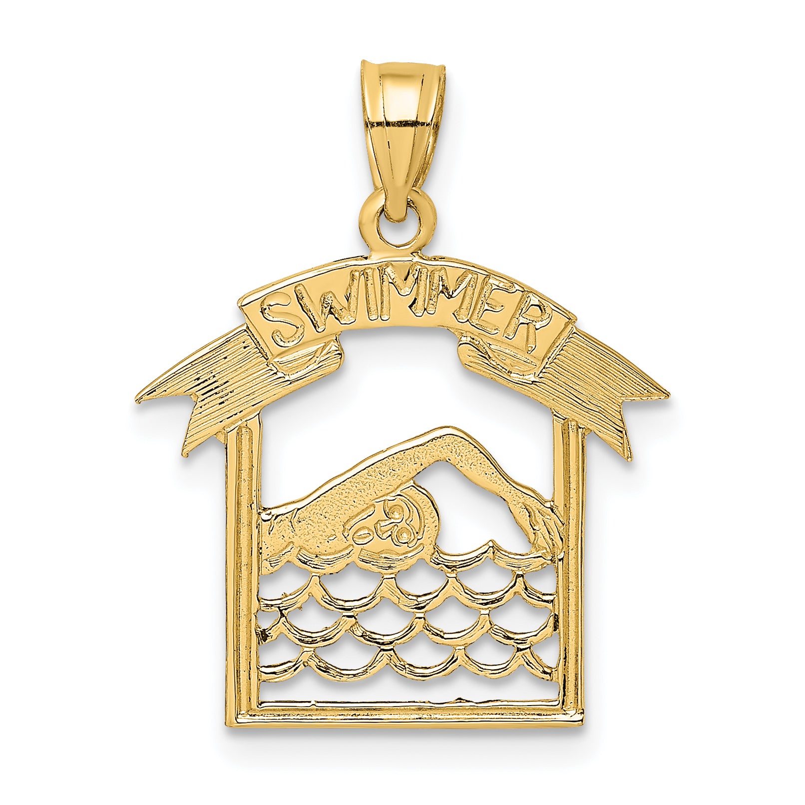 14K SWIMMER In Frame Charm Main image
