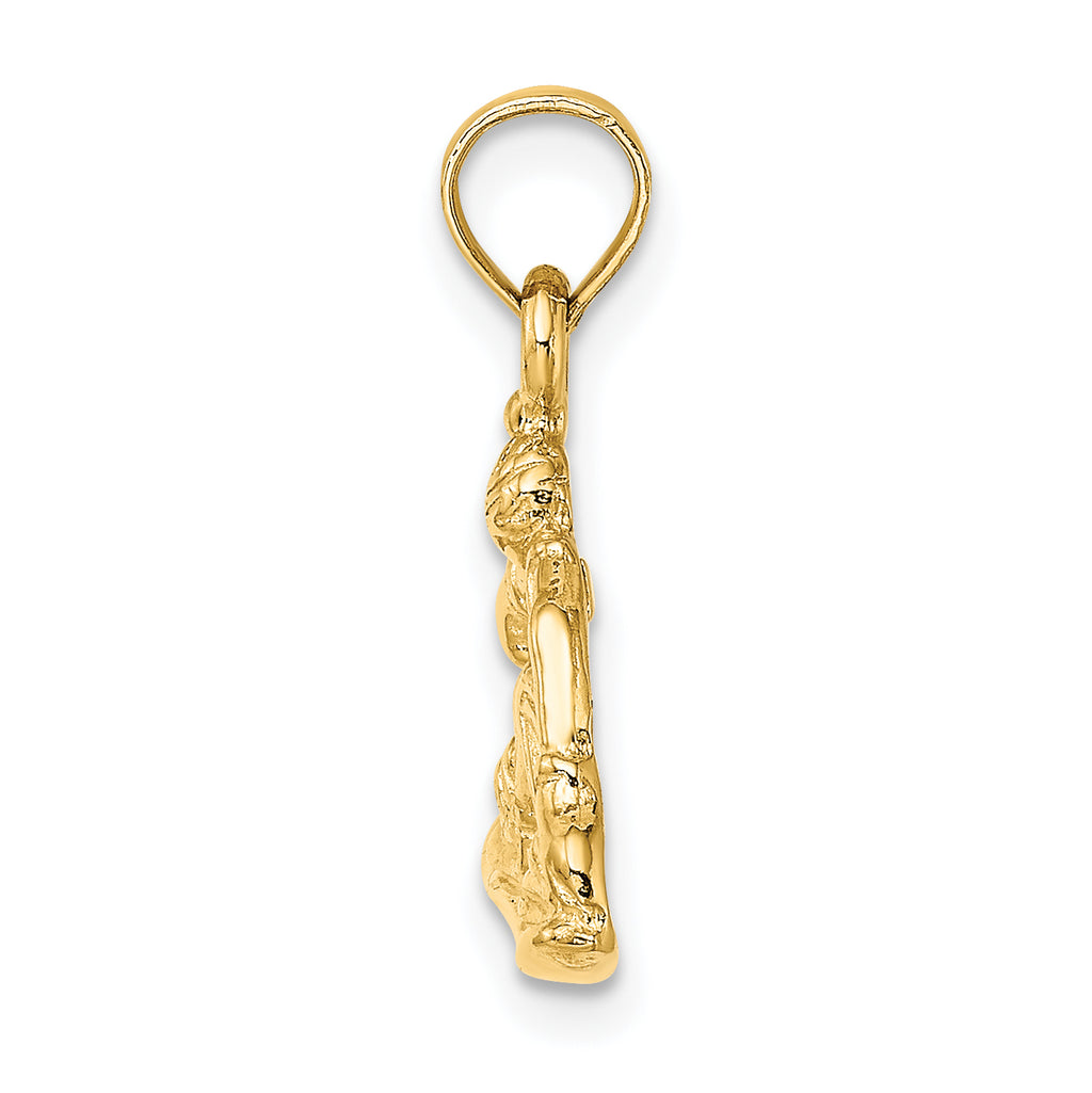 14K Snowboarder Charm