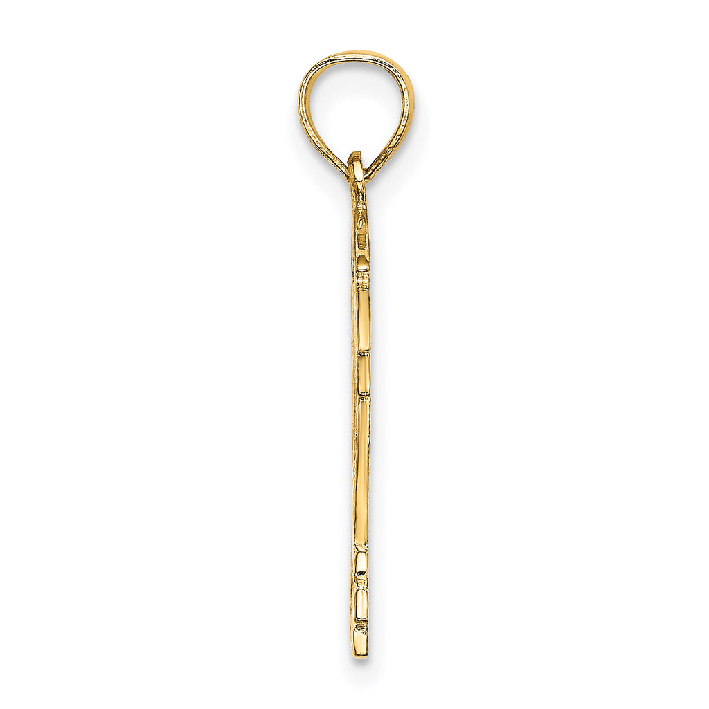 14K Hockey Story Framed Charm