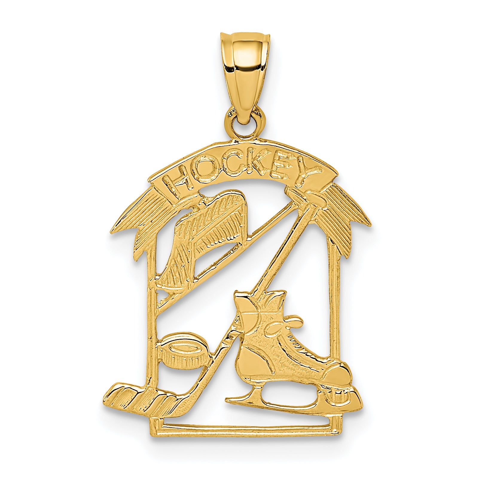 14K Hockey Story Framed Charm Main image