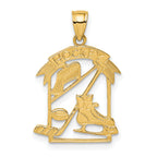 14K Hockey Story Framed Charm