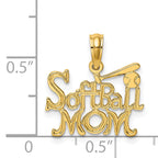 14K SOFTBALL MOM w/ Bat And Ball Charm