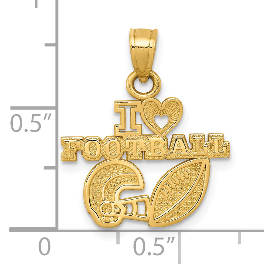 14K I HEART FOOTBALL with Helmet and Ball Charm - Sophia Jewelers