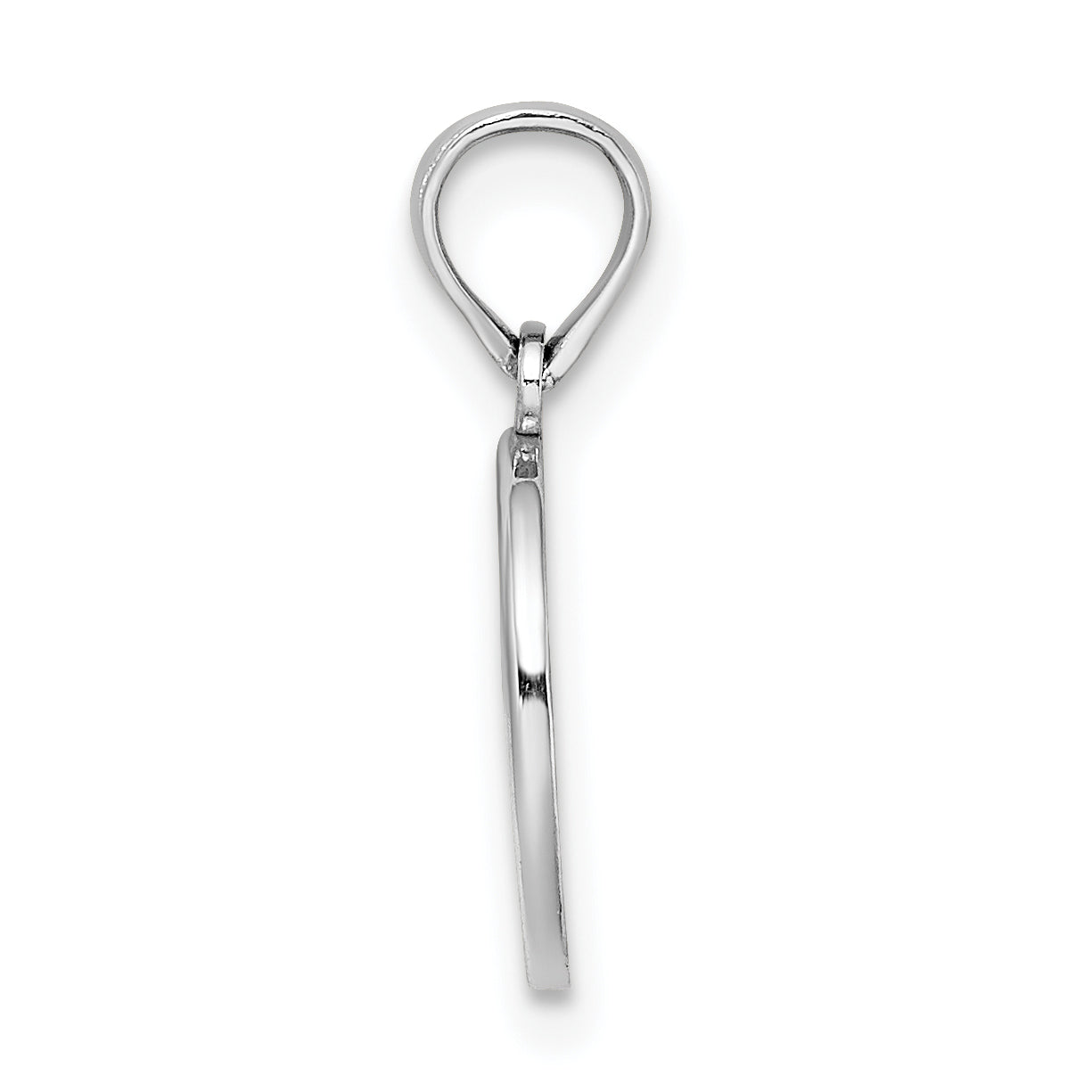 Mini Fleur-de-Lis Oval Charm in 14K White Gold, 15mm Textured Secondary image