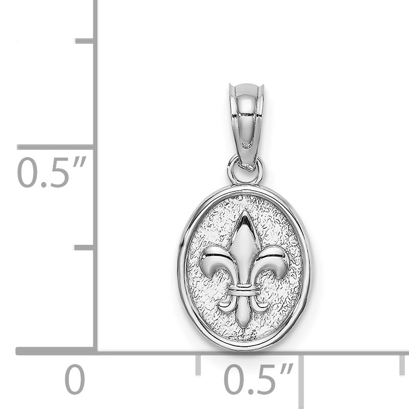 14K White Gold Mini Fleur de Lis Charm