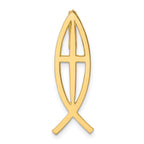 14K Yellow Gold Polished Ichthus Cross Fish Chain Slide Pendant