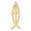 14K Yellow Gold Polished Ichthus Cross Fish Chain Slide Pendant