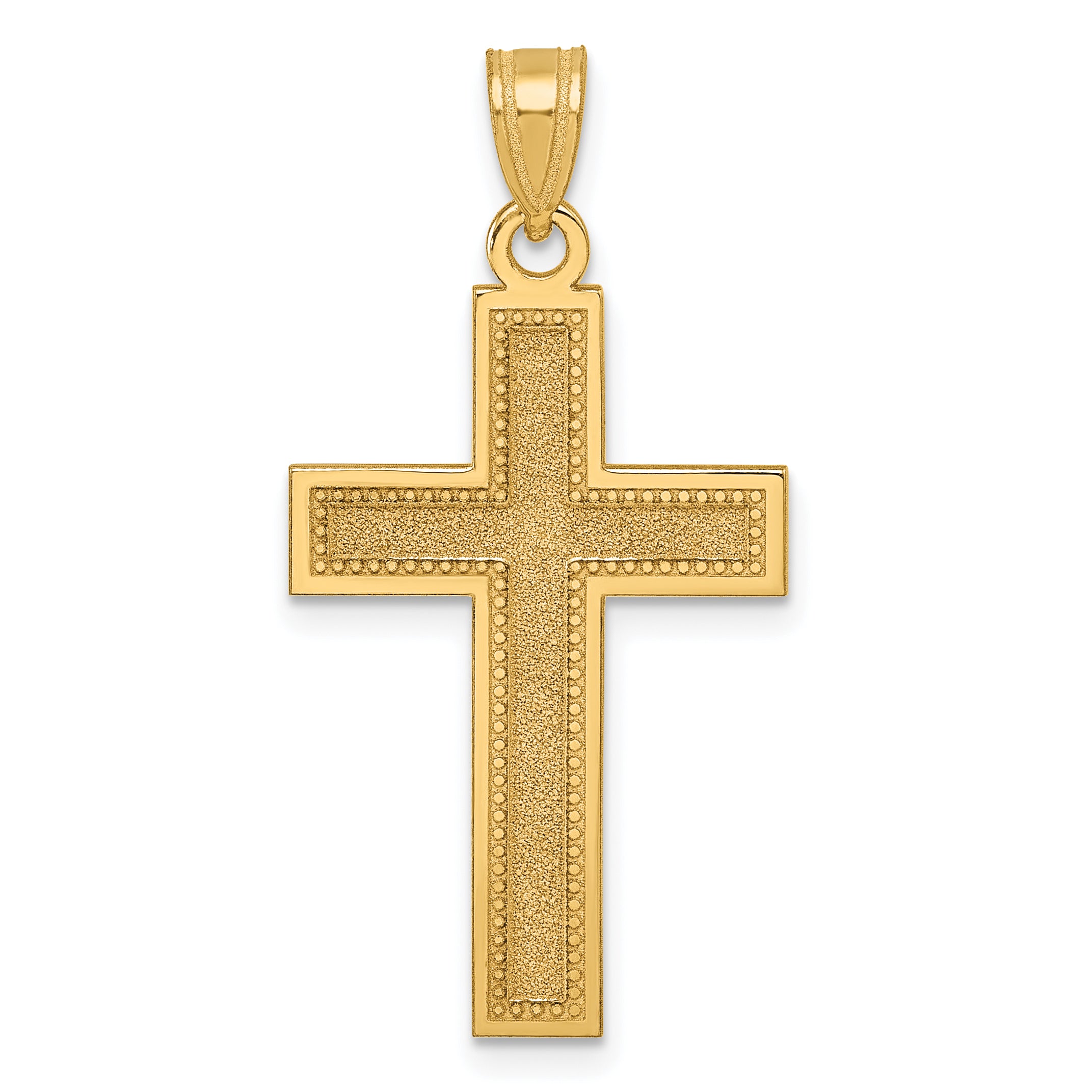 14K Large Satin Cross Pendant Main image