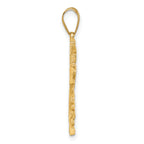 14K Polished/Textured Nugget Style Cross Pendant