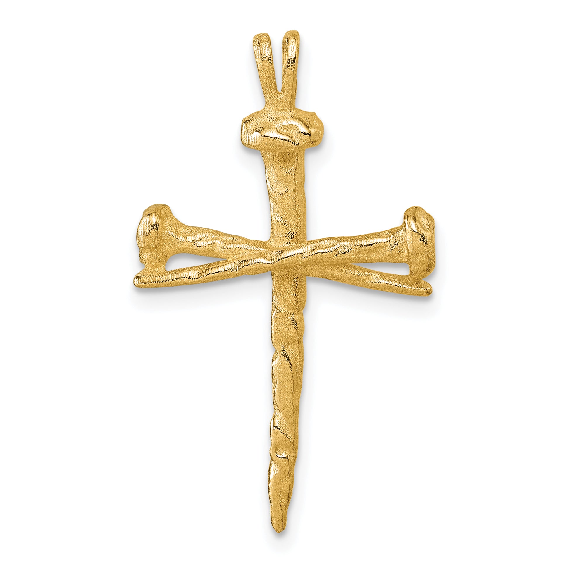 14K Polished Nail Cross Charm Main image