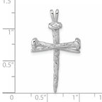 14K White Gold Nail Cross Charm