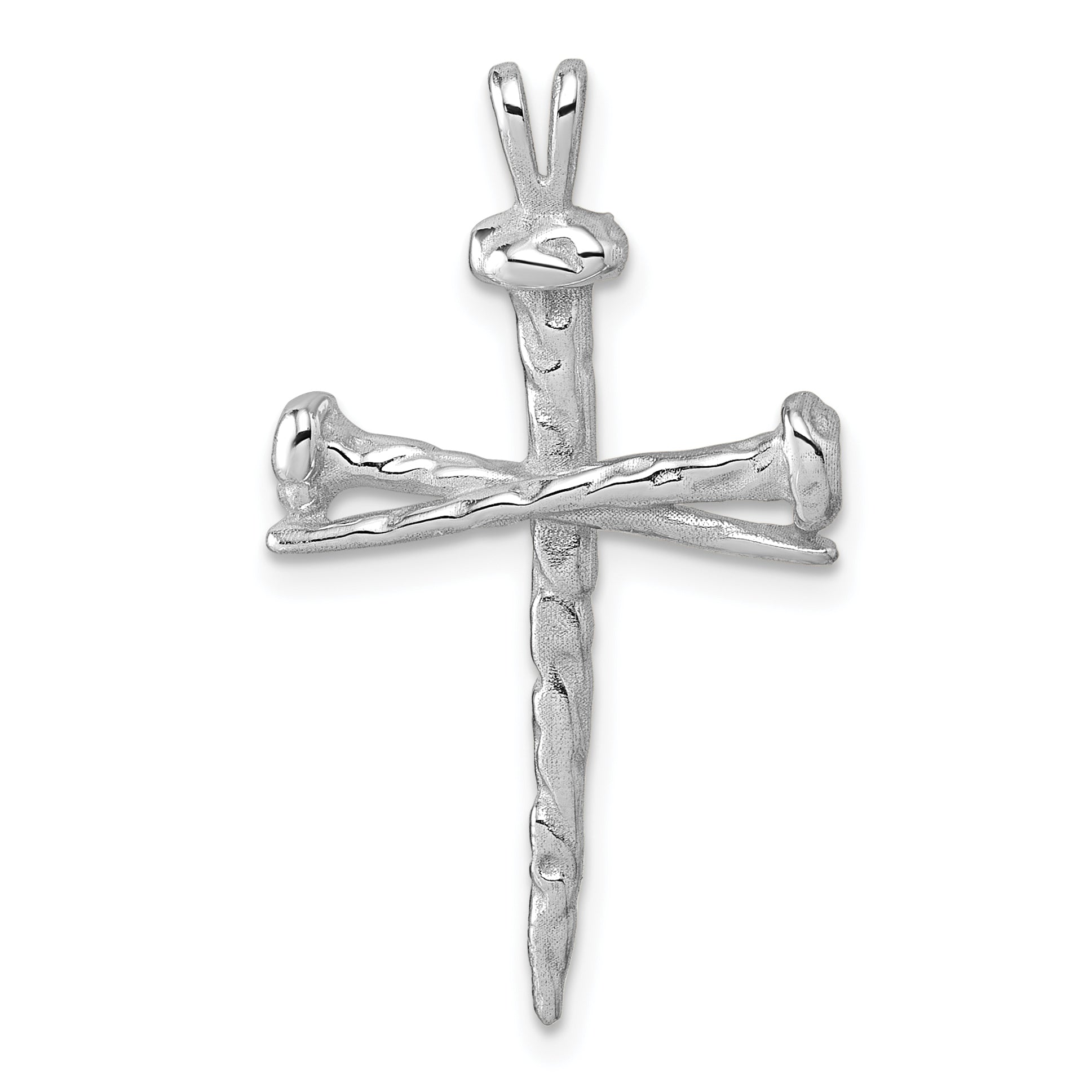 14K White Gold Nail Cross Charm Main image