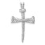 14K White Gold Nail Cross Charm