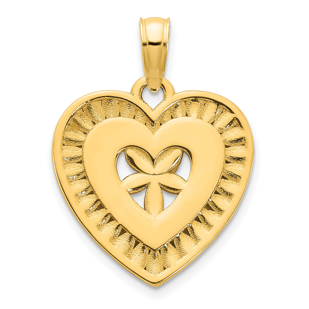 14ky Fancy Heart Pendant