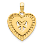 14ky Fancy Heart Pendant