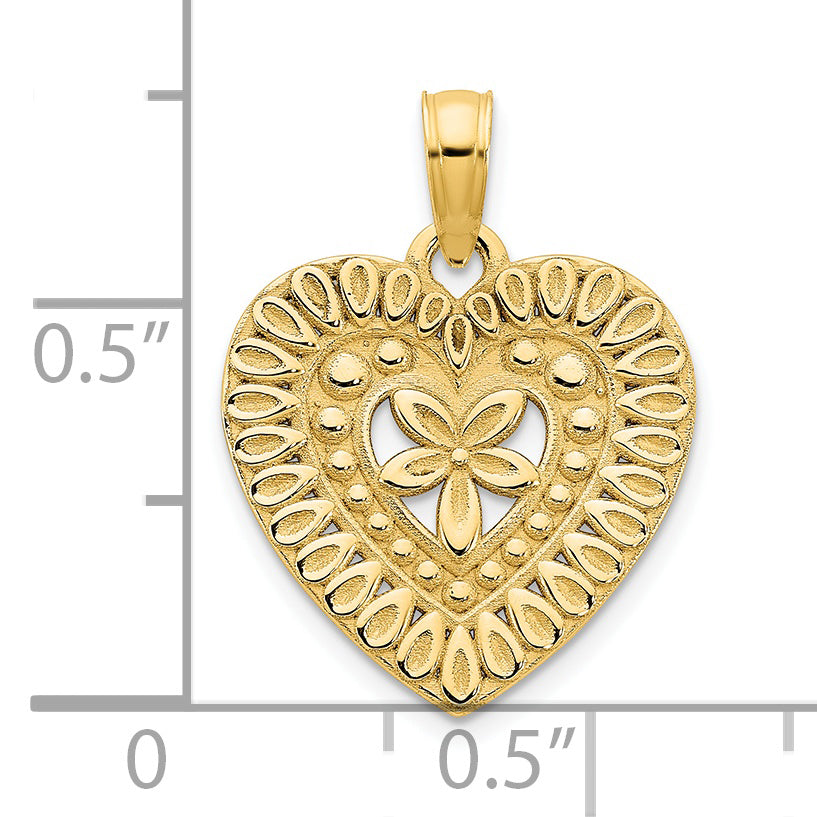 14ky Fancy Heart Pendant