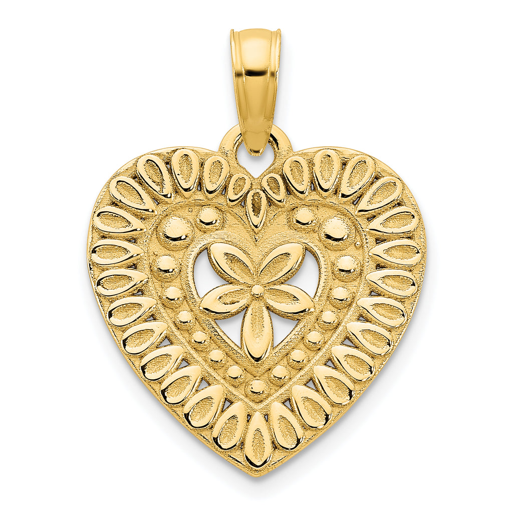 14ky Fancy Heart Pendant