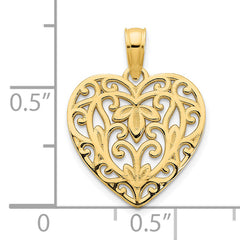 14k Fancy Heart Pendant