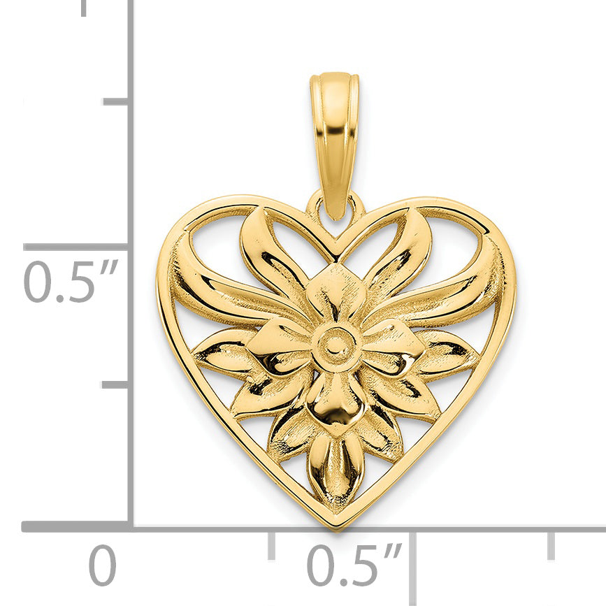 14ky Fancy Heart Pendant