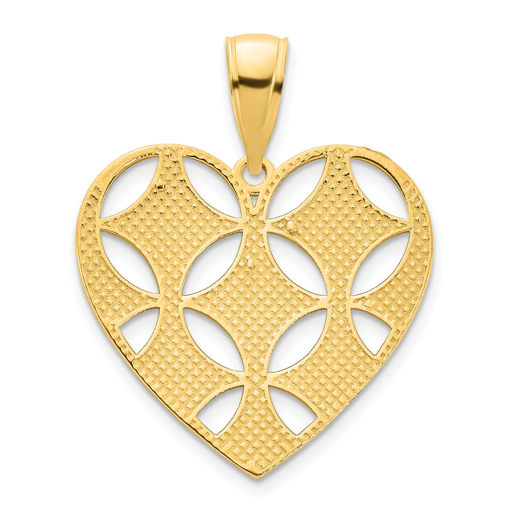 14ky Fancy Heart Pendant