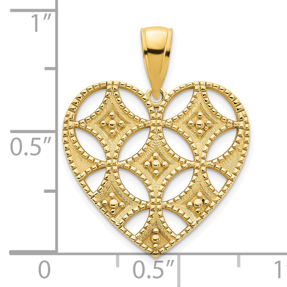 14ky Fancy Heart Pendant