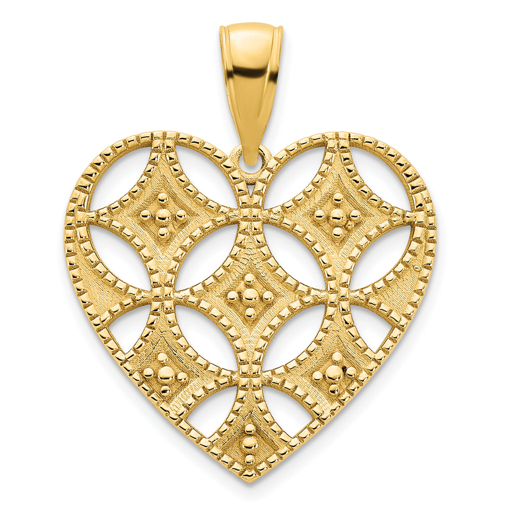 14ky Fancy Heart Pendant