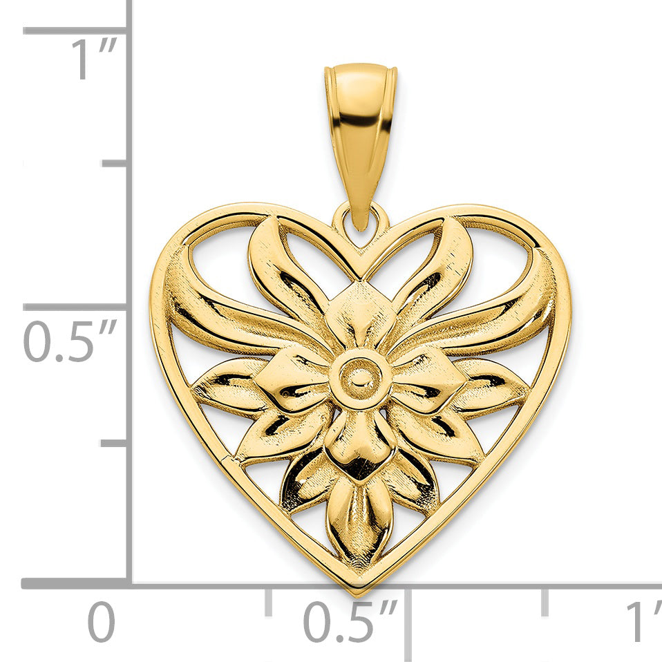 14ky Fancy Heart Pendant