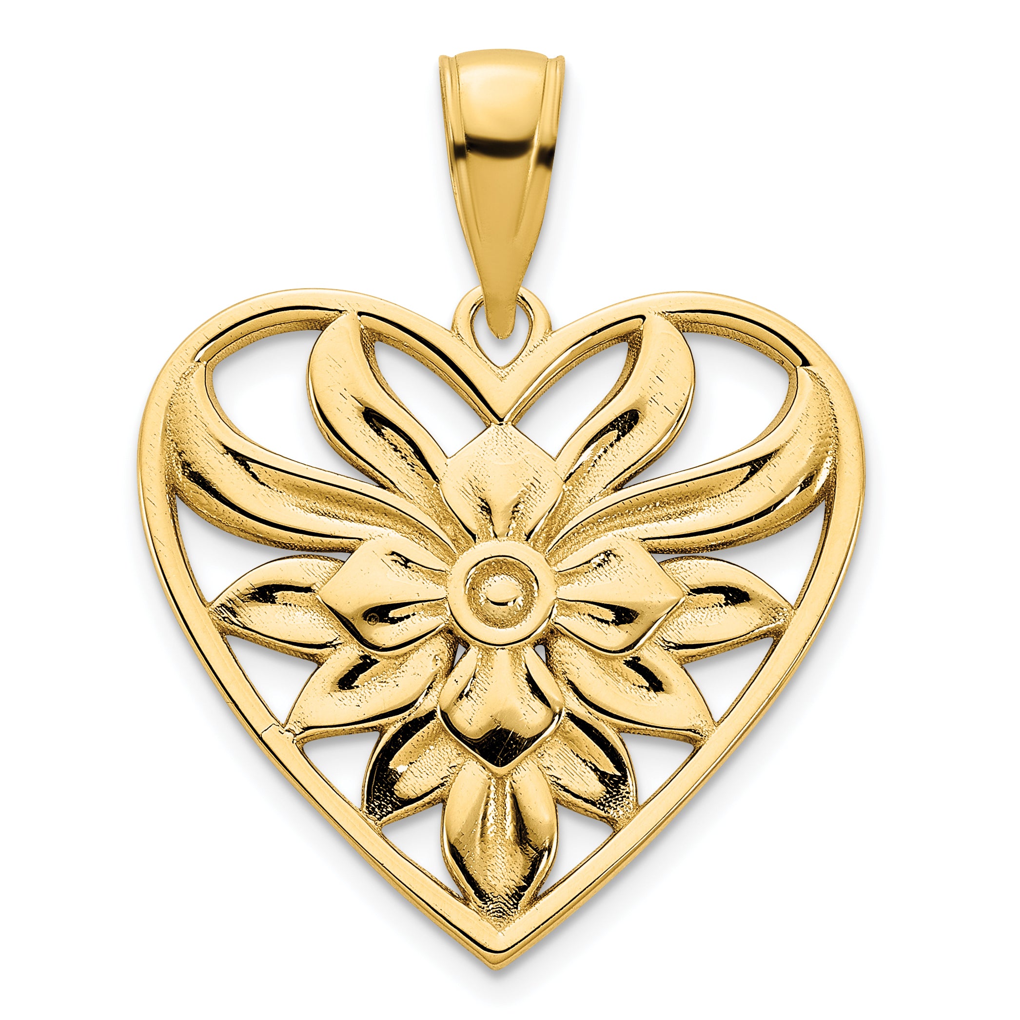 14ky Fancy Heart Pendant