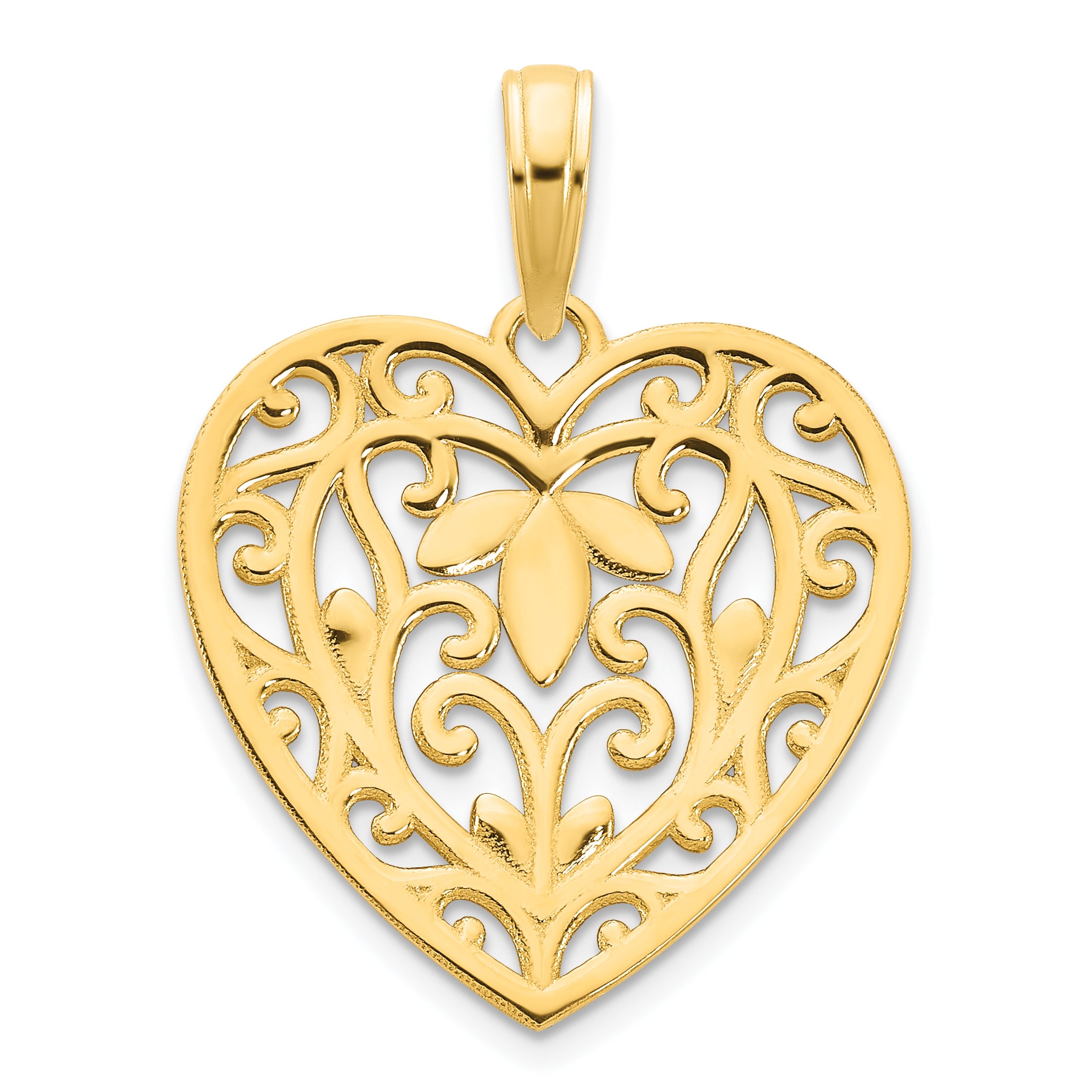 14ky Fancy Heart Pendant