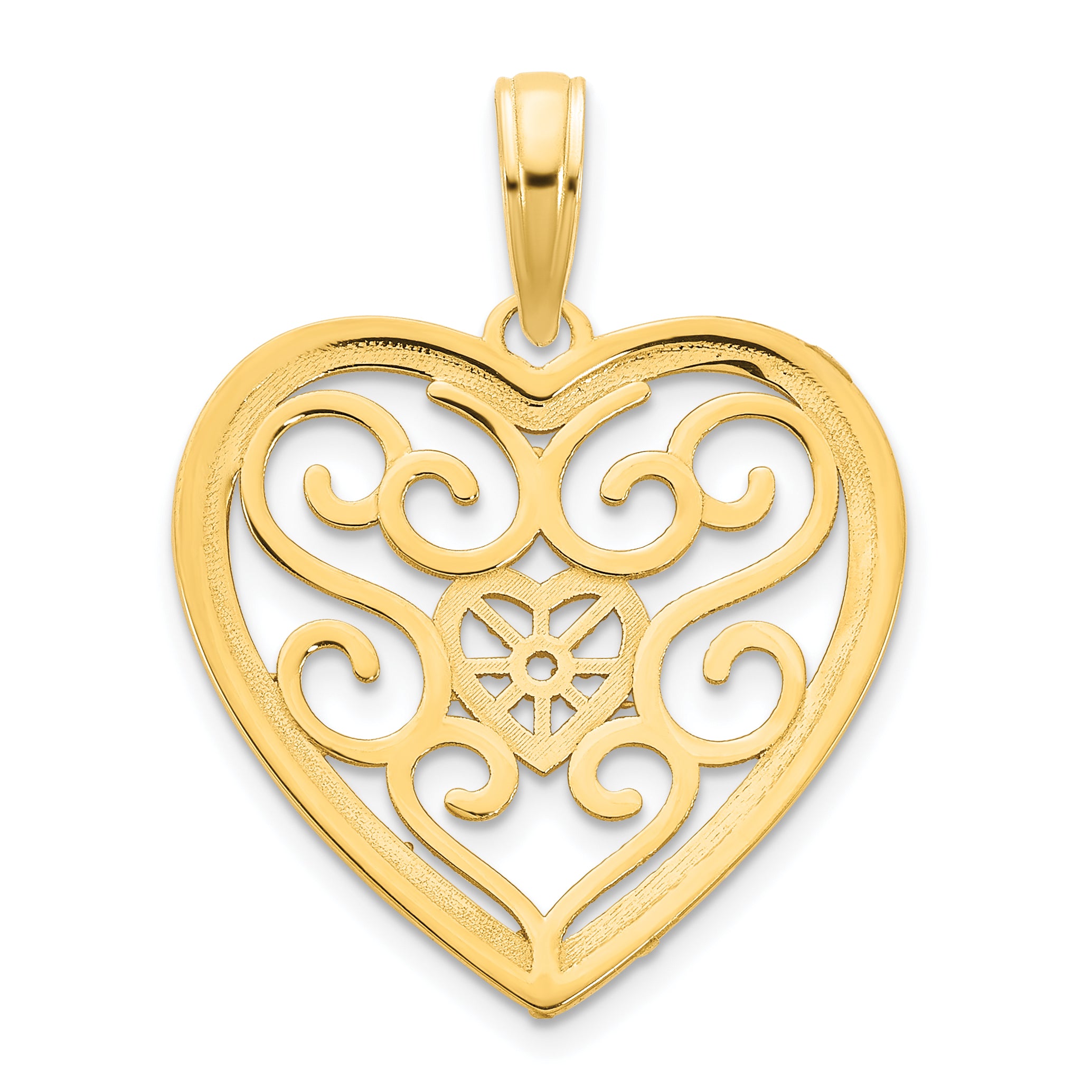 14ky Fancy Heart Pendant