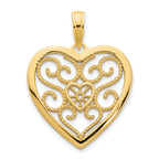 14ky Fancy Heart Pendant