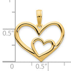 14ky Heart in a Heart Pendant