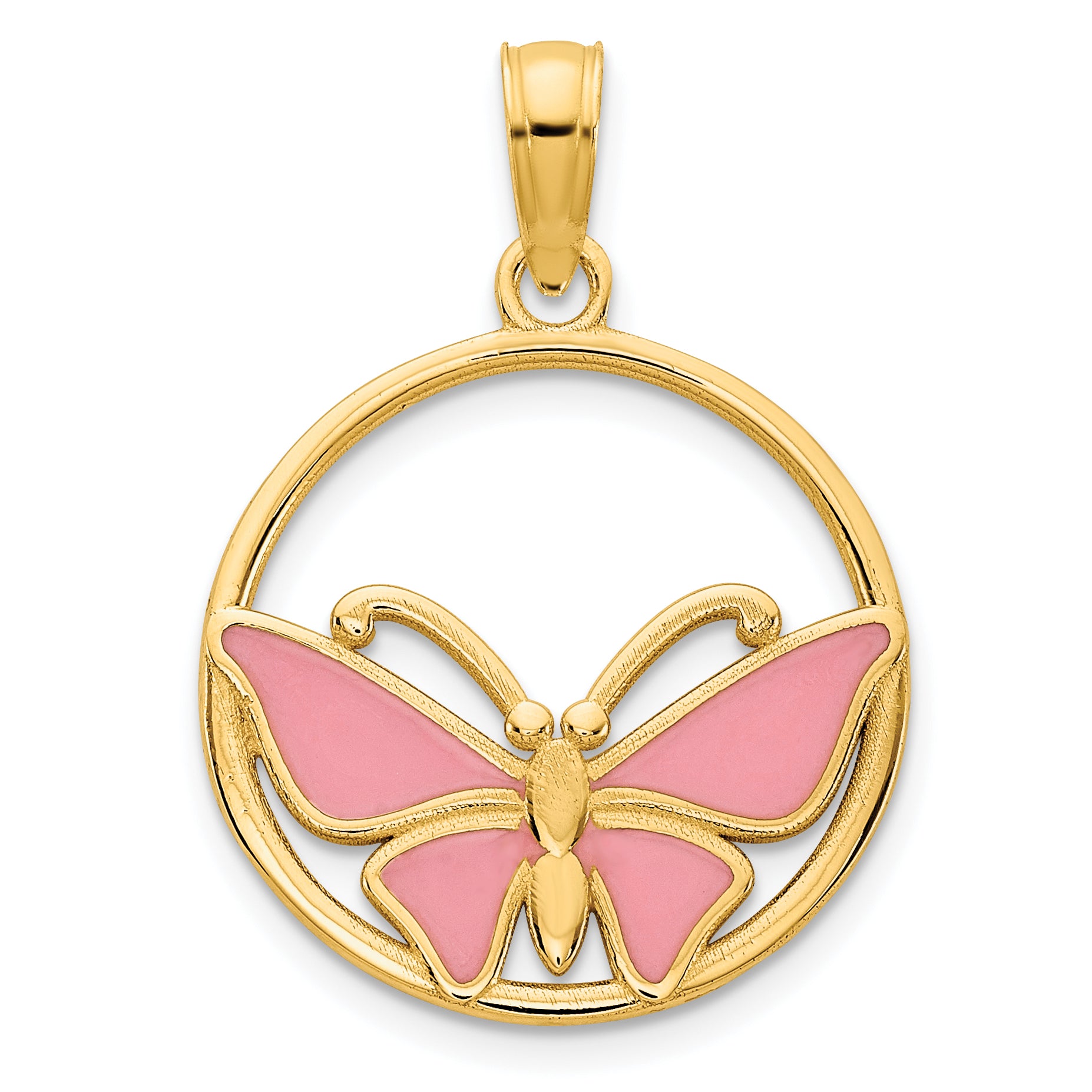 14k Epoxy Butterfly Pendant Main image