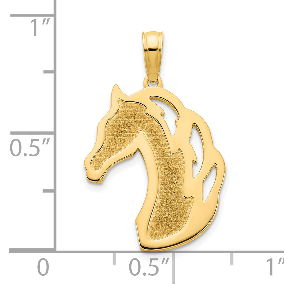 14k Sandblasted Horse Head Charm Secondary image